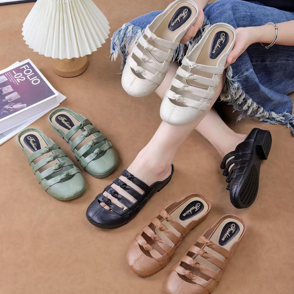 Women's Summer Flat Half Slippers - Stylish Low Heel Outdoor Casual Sandals