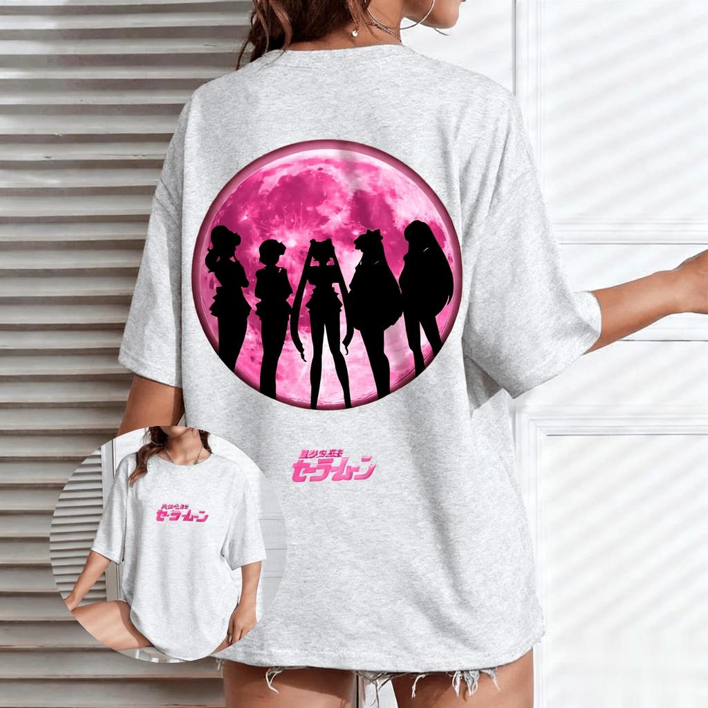 Unisex Oversize Sailor Moon Anime T Shirt Unisex Women Short Sleeve Graphic Tee Soft Casual Top New Summer Loose Clothes