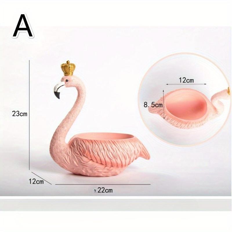 1Pcs Kreative Harz Handwerk Veranda Hause Lagerung Ornamente Flamingo Dekoration Lagerung Box