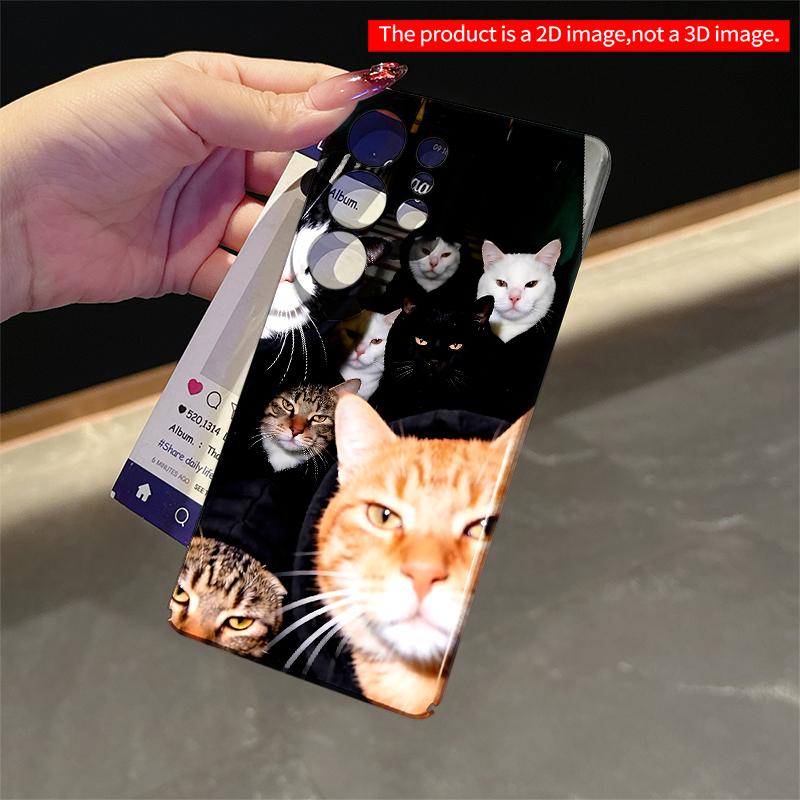 2DFlat Samsung Phone Case Cats In Hoodies Selfie Group Applicable To Galaxy S22 S23 S24 S25ULTRA S26 A12 A13 A14 A15 A16