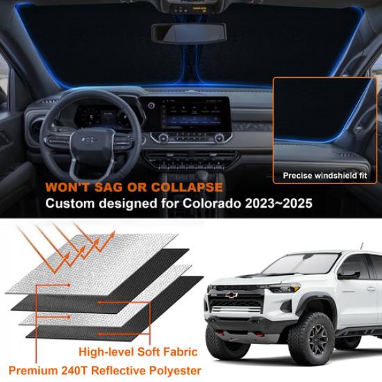 Sunshade for GMC Canyon 2023 2024 2025 4 LAYER Windshield Sun Cover Block UV