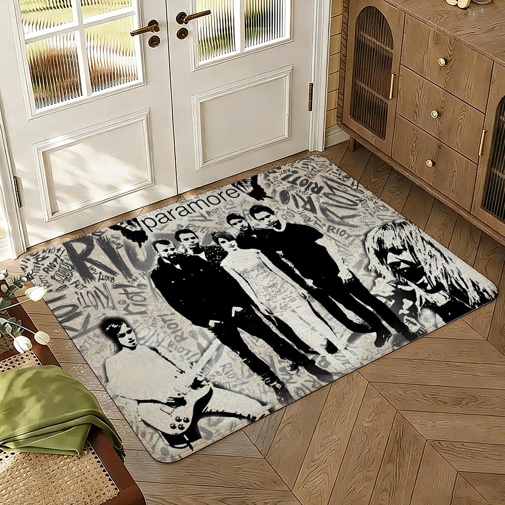 Rock Music Floor Mat Soft Thickened Absorbent Non-Slip Bedroom Living Room Door Mat Home Decor Flannel Rugs