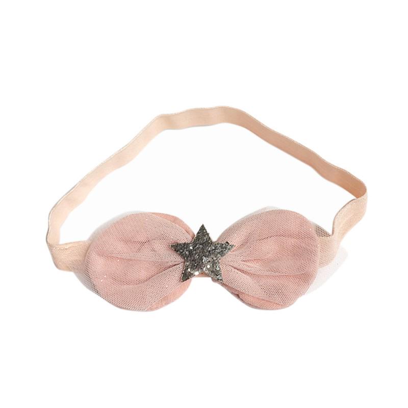 

Baby Girl Головной убор Малыш Дети Пайетки Пятиконечная звезда Бант Эластичная повязка для волос розовый