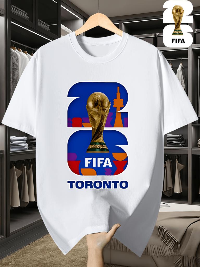 2026 Usa-Canadian Cup, FIFA Football Print Men'S Short Sleeve T-Shirt, Fashionable And Trendy Summer Top
