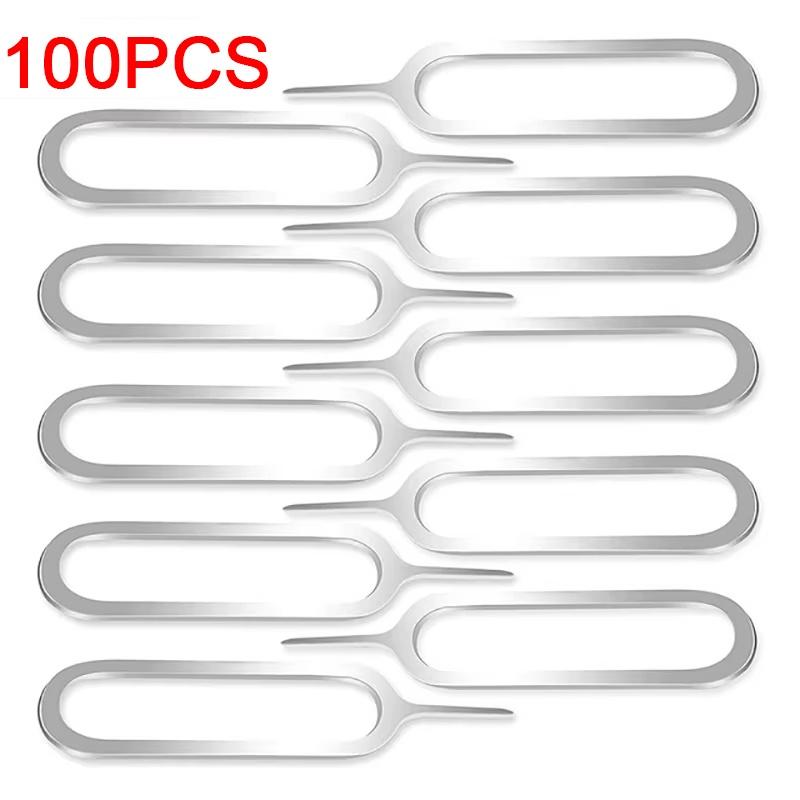 1/50/100Pcs Anti-Lost Eject Sim Card Tray Open Pin Needle Key Tool Ejetor For Mobile Phone Tablet Router SIM Remover Accessories