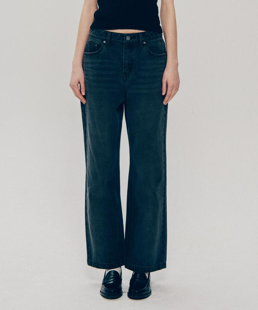 YALE Women'S Straight Denim Pants_Charcoal
