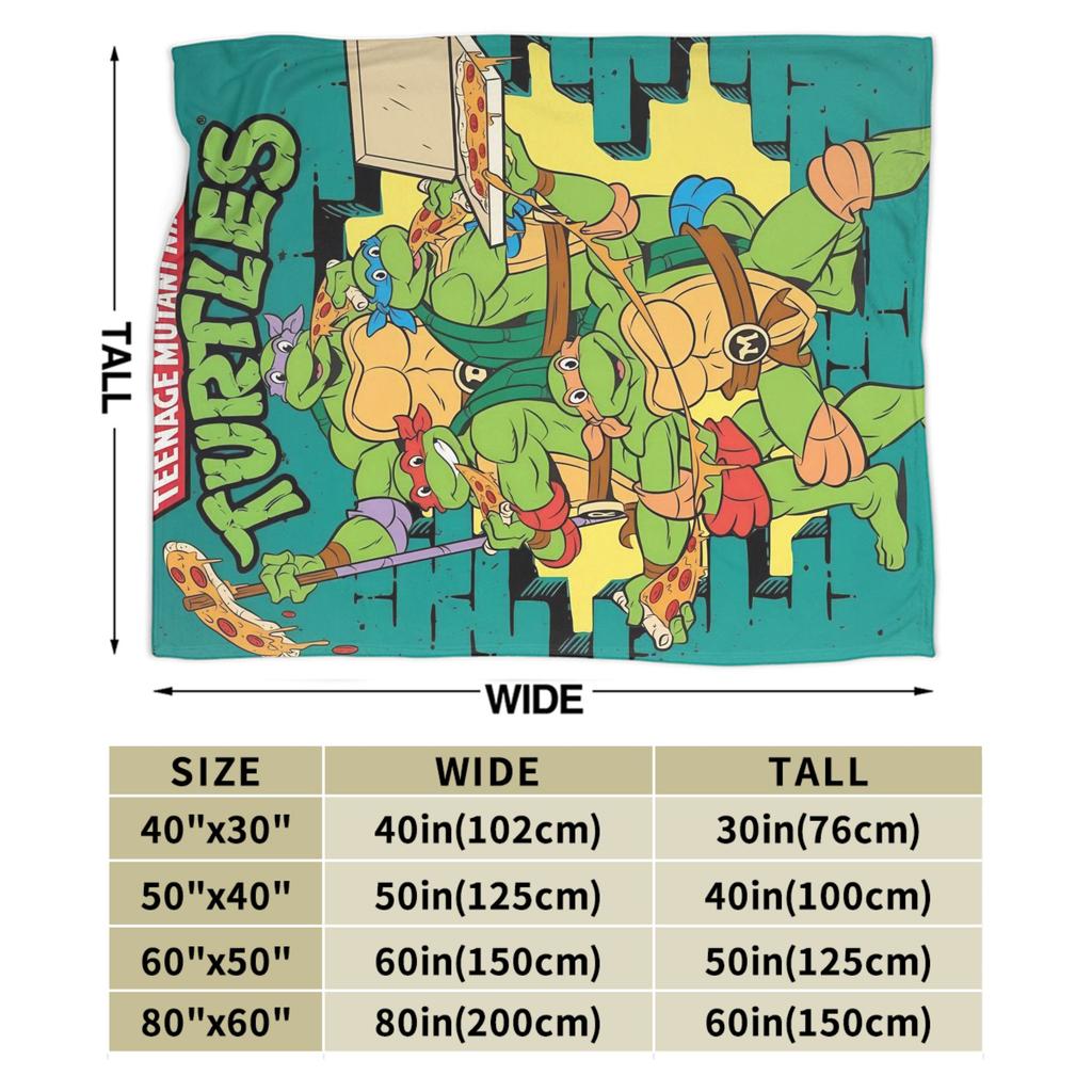 TMNT Game Flannel Blanket Warm Throw Blanket for Home Decor Decorative Graphic Bedspread Sofa Bed Cover