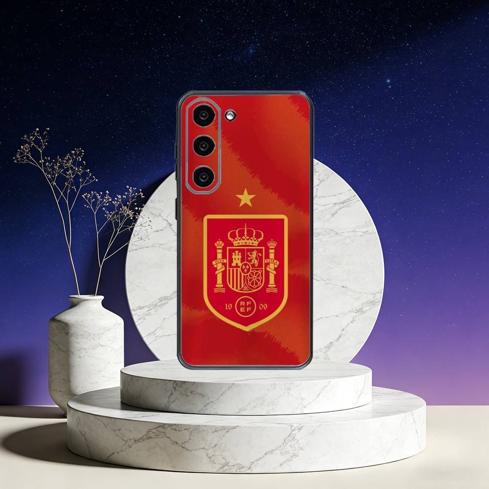 Spanish National Flag Phone Case For Samsung Galaxy A73,A72,A71,A70,A53,A52,A51,Others Soft Black Cover