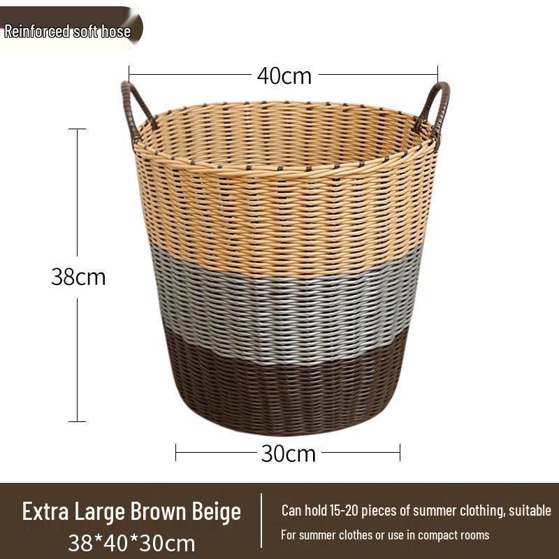 Lux Woven Rattan Laundry Basket - Elegant Clothes Storage Solution