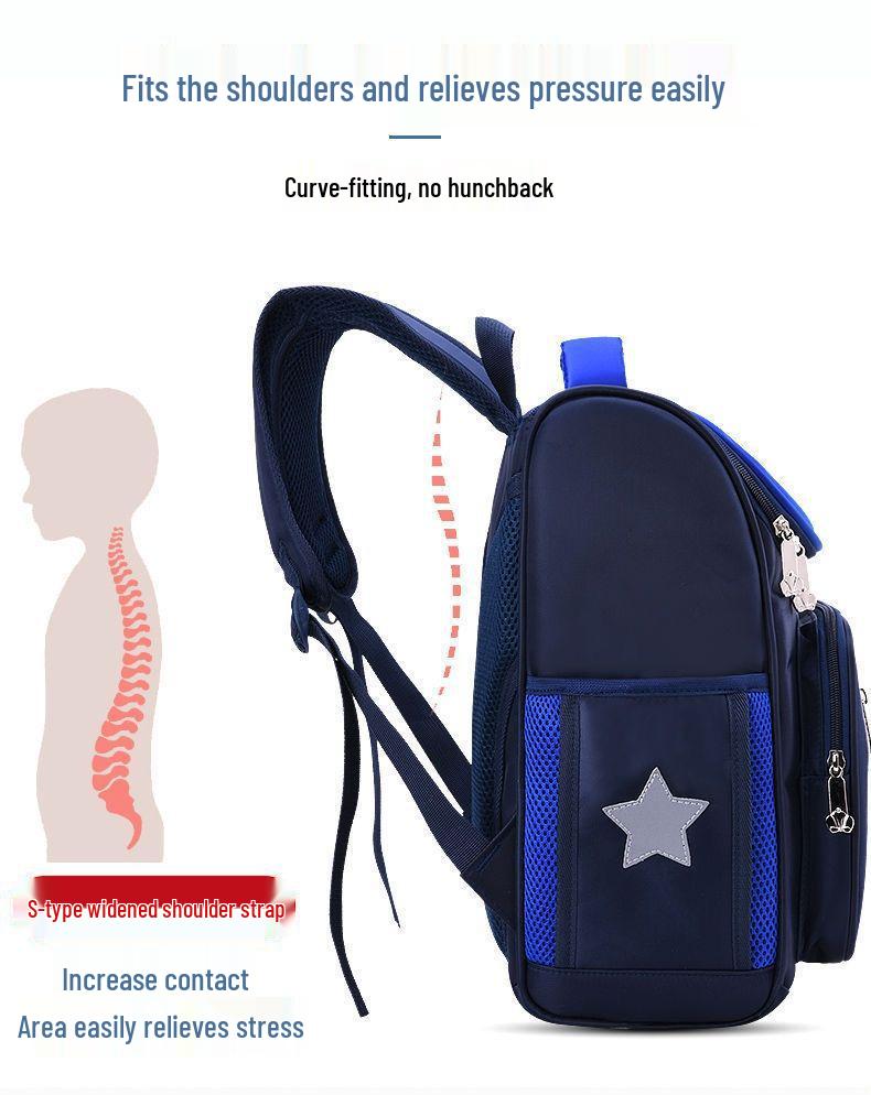Children's Korean Style Backpack: Spine Protection, Double Shoulder for Boys & Girls - Ideal for Kindergarten & Primary School
