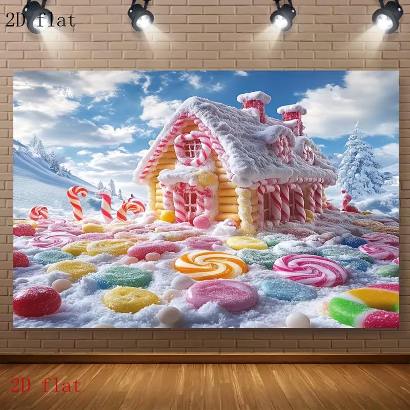 

2D Flat Print Magical Candy Land Backdrop for Studio Photoshoot & Live Stream 47.2x31.5inch/120*80cm