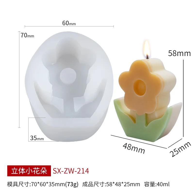 

Different Shapes 3D Flower Silicone Candle Mold DIY Sunflower Candle Making Kit Handmade Soap Plaster Cake Baking Supplies