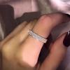 3A Zircon Rings for Women Full Circle Triple Layer Sparkling Engagement Band Stackable Ring Trendy Wedding Jewelry