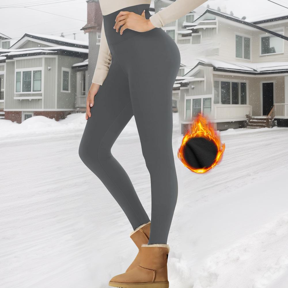 Women's Thermal High-Waisted Casual Sports Leggings with Pockets for Autumn/Winter