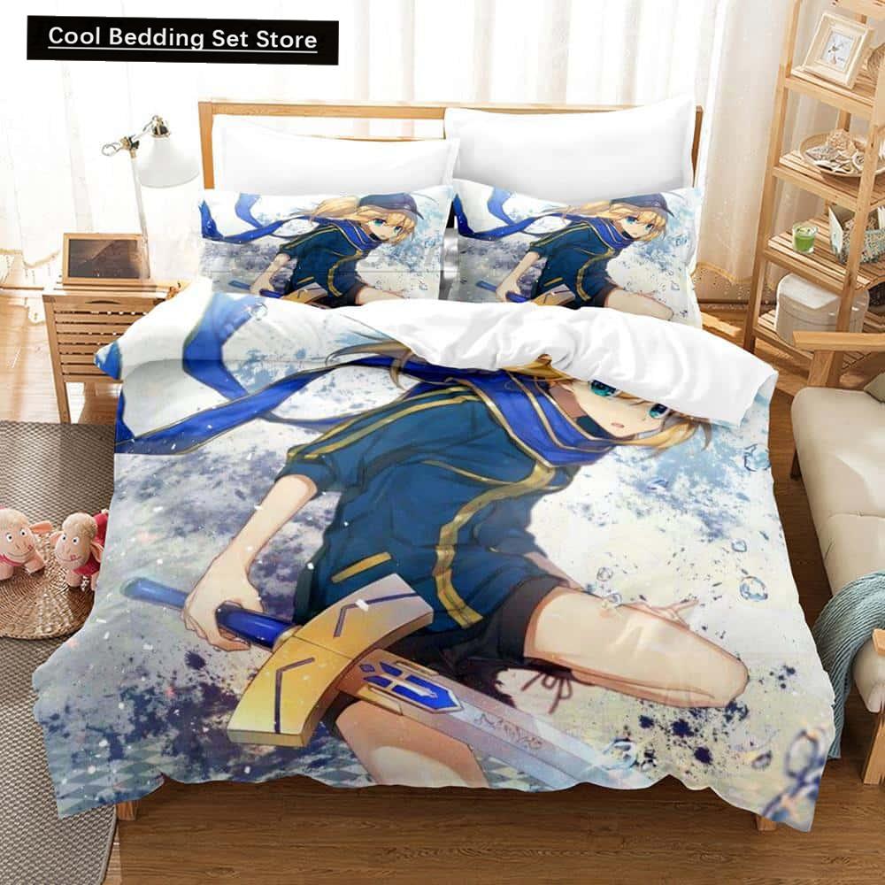 3D Printed Anime Fate/Stay Night Saber Bedding Set Single Twin Full Queen King Size Bed Set Adult Kid Bedroom Duvet Cover Sets