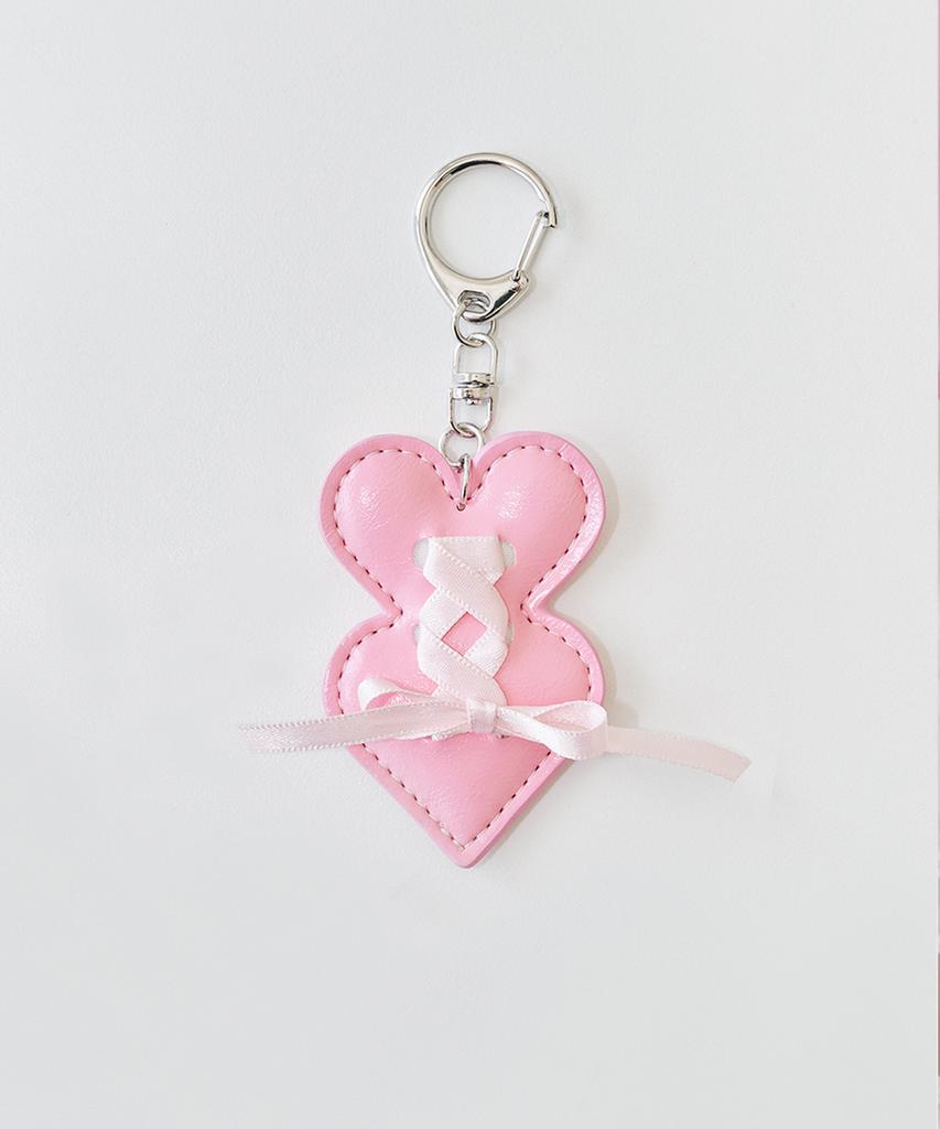 Dumatin Double Heart Keyring Pink