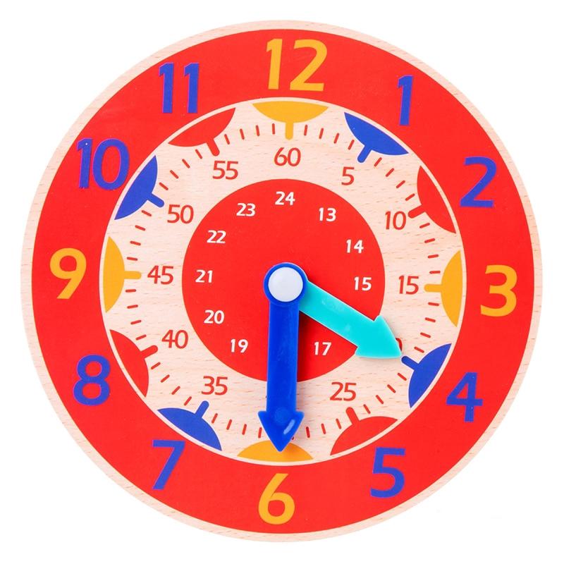 1 stücke Kinder Holz Kleine Uhr Puzzle Spielzeug Zeit Erkenntnis Bunte Uhr Spielzeug Montessori Spielzeug Frühen Lernen Vorschule Hause pädagogisches spielzeug für kinder