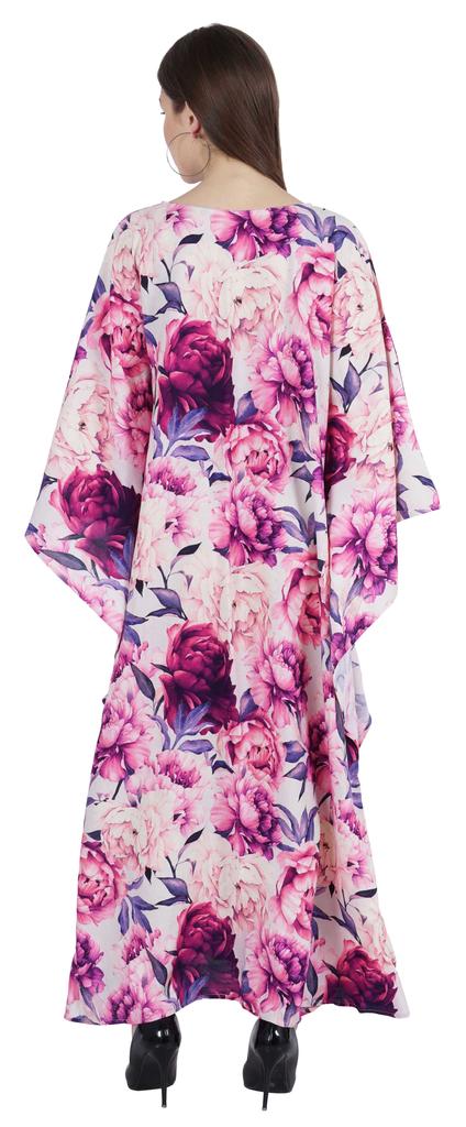 Moomaya Long Kaftan Maxi Dress For Women  s Kimono Sleeves Beachwear Cover Up Plus Size