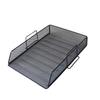 Vertical Document Holder Black Metal File Organizer Paper Tray Stackable Single Tier Desk Sorter Capacity for Office Study Work Area 35x25x6.5cm