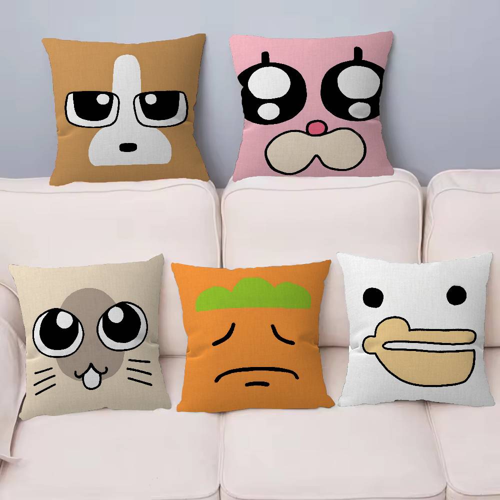 Anime SiamLIPu Pillow Covers Cartoon Sofa Decorative Home Double-sided Printing Short Plush Cute Cushion Cover