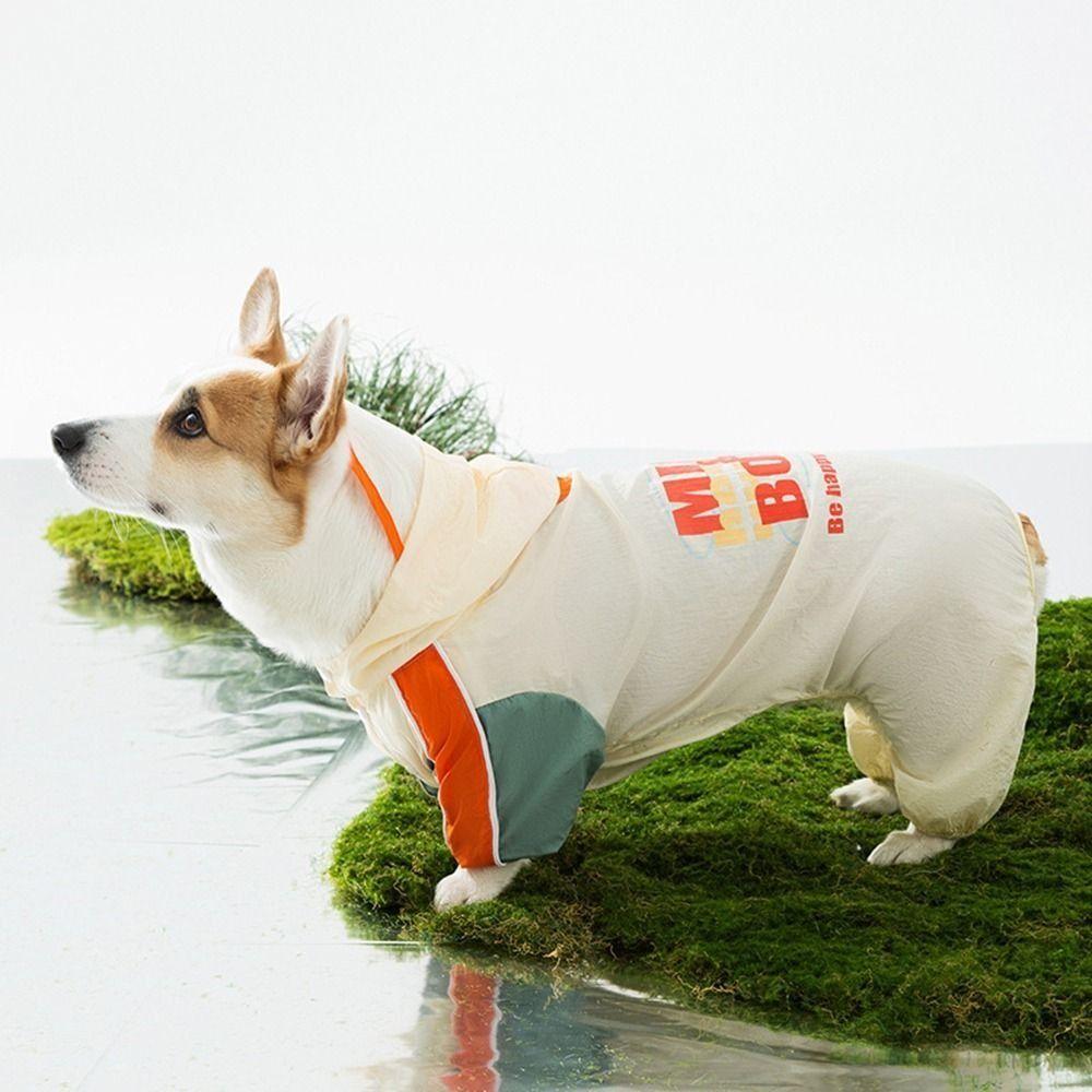Full-Body Coverage Corgi Raincoat Waterproof Pet Rain Jacket Dog Hooded Raincoat  All Seasons