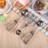 3pc Ice Cream Scoop with Spring Handle Stainless Steel Cookie Scoop Mash Potato Watermelon Ball Scoops Dough Baking Kitchen Tool