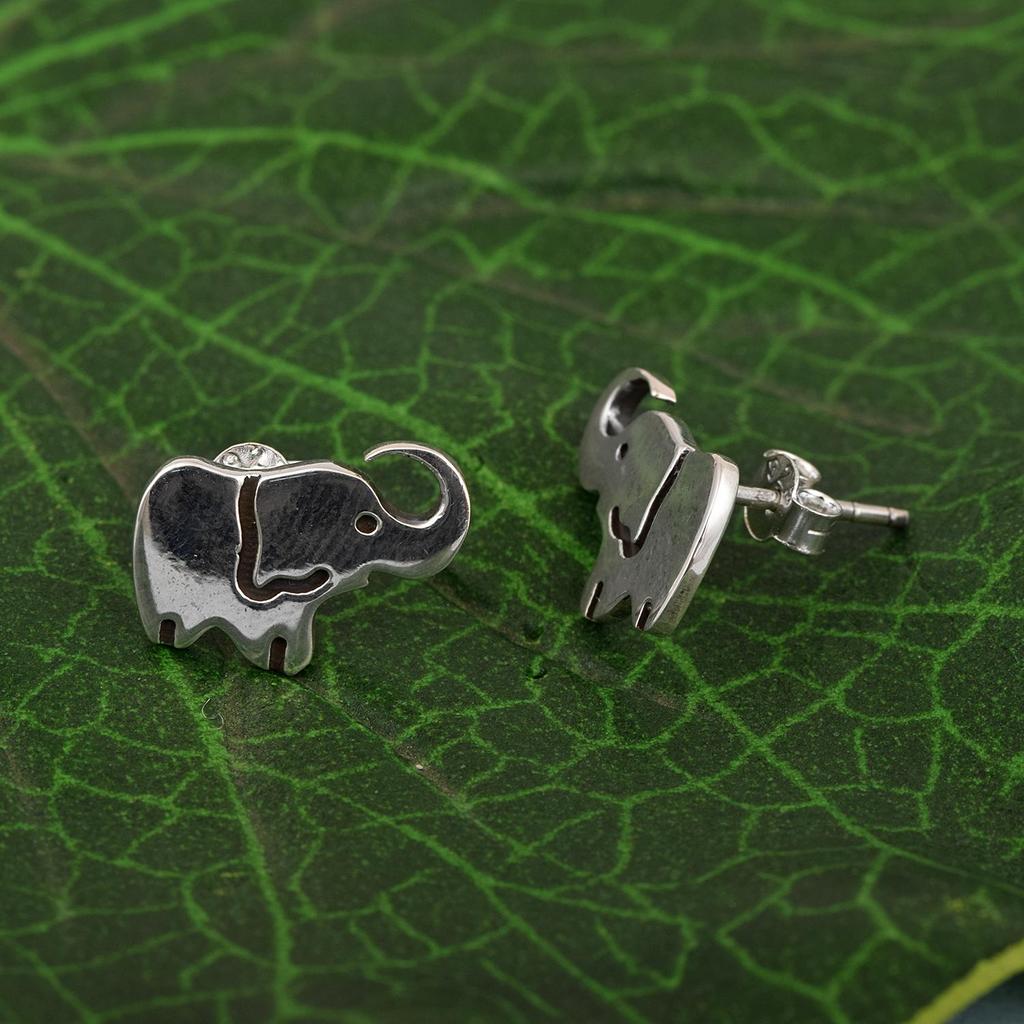 Elephant Stud Earrings - 925 Sterling Silver