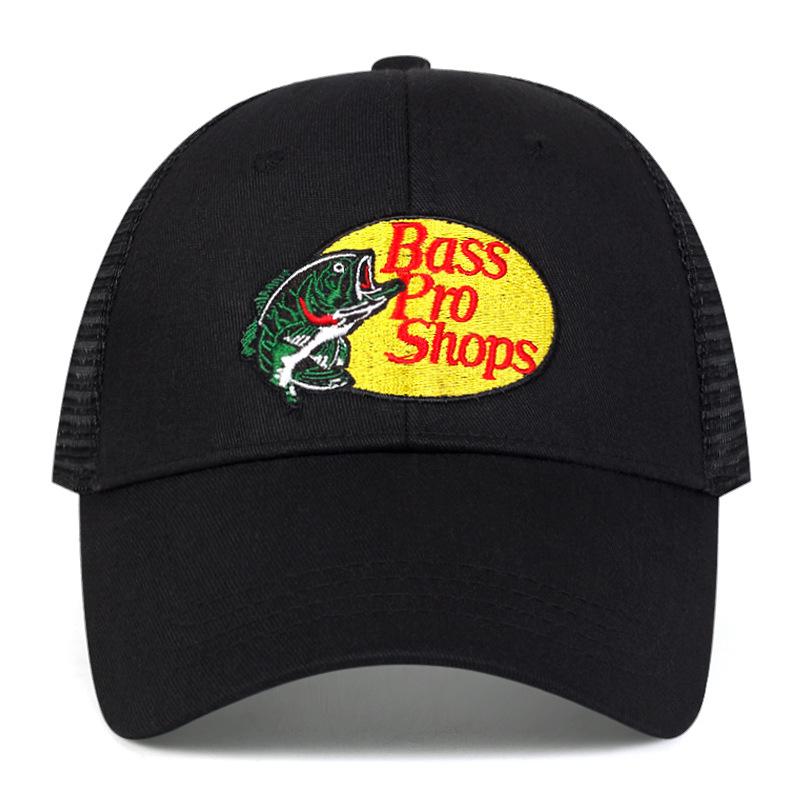 Bass Letter Embroidered Baseball Caps Fashion Men's and Women's Outdoor Sports Events Casual Cap American Truck Driver Net Hat T
