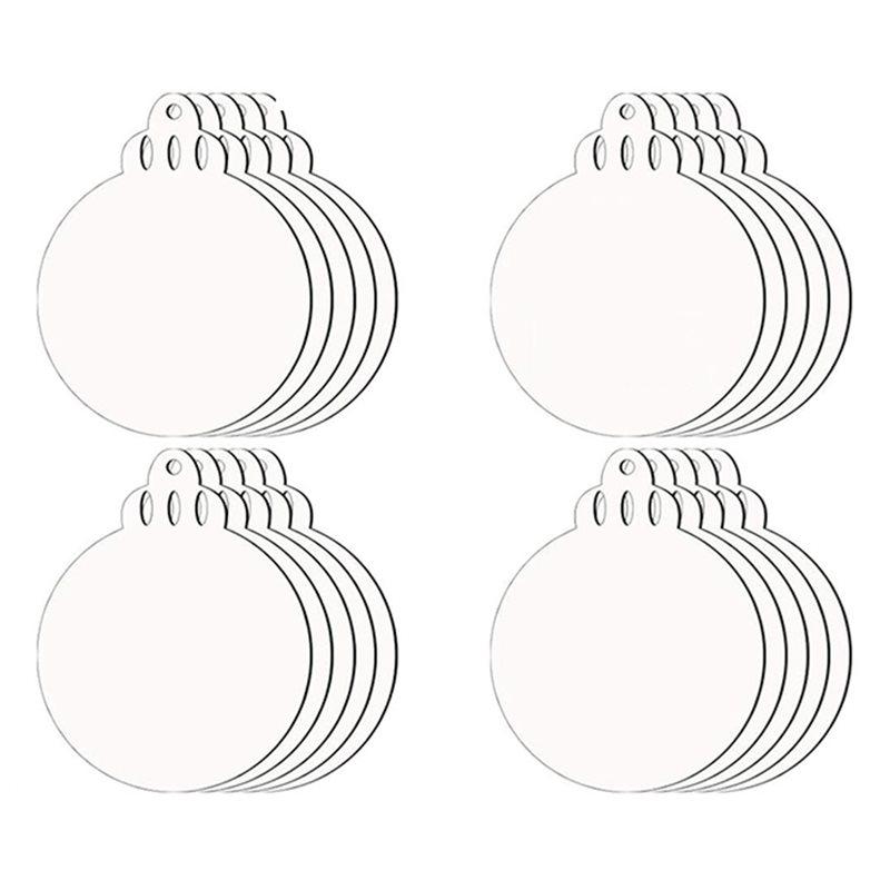 

Personalized For Xmas Christmas Sublimation Ornaments Blanks 20 Pack MDF DIY Tree Decoration Party Supplies