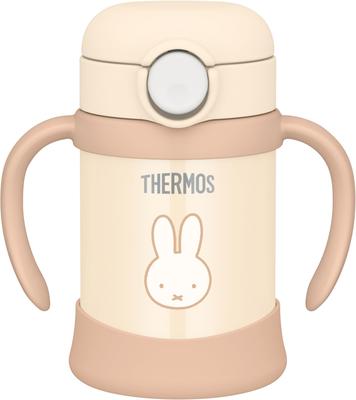 Thermos Vacuum Baby Straw with Integrated Spout and for Cold Storage CRM Mug, 250ml, Gasket, Cream, Miffy, Only, FJT-250B