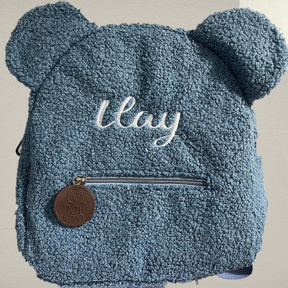 Personalized Embroidered Toddler Backpack, Lightweight Plush Bear Preschool Bag, Customized Name Gift Pack, Children's Day Gift