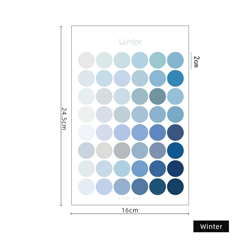 1 Sheets Retro Diary Decoration Sticker Stationery Morandi Postmark Dot Sticker Diy Journal Planner