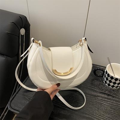 Women's Casual Messenger Bag New Women's Bag Simple Underarm Bag Solid Color Fashion Niche Design Bag Tide 2025 One Shoulder