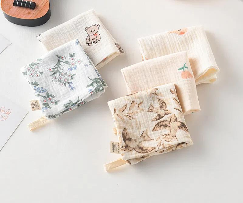Śliniak dla niemowląt, Ręcznik muślinowy bawełniany dla noworodków, Ręcznik do odbijania dla niemowląt, Chusteczka dla dzieci, Mały kwadratowy ręcznik do mycia twarzy