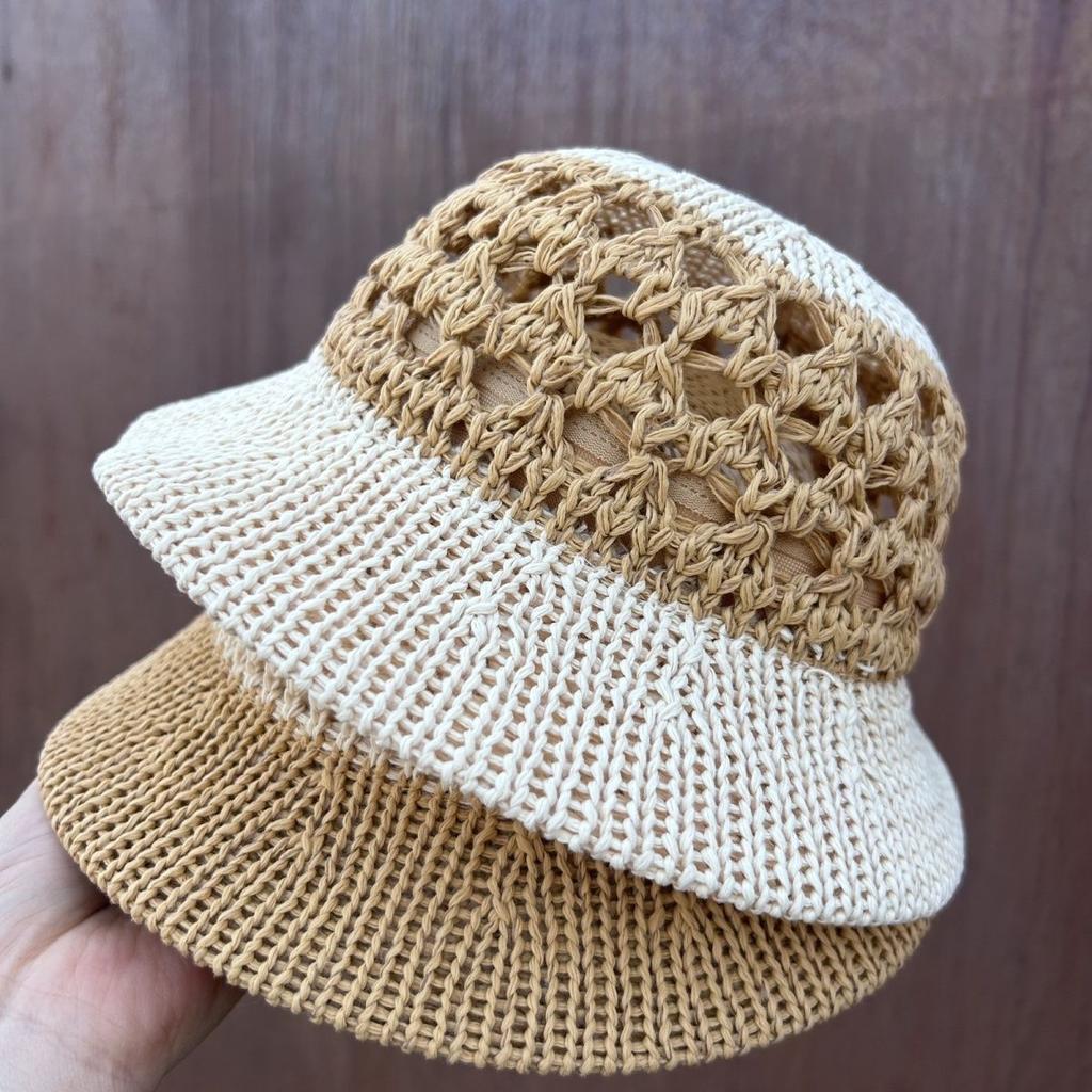 Sommer Strohhut Bucket Hohl Atmungsaktiv Fischerhut Sonnenschutz Modischer Gewebter Sonnenhut Modischer Fischerhut