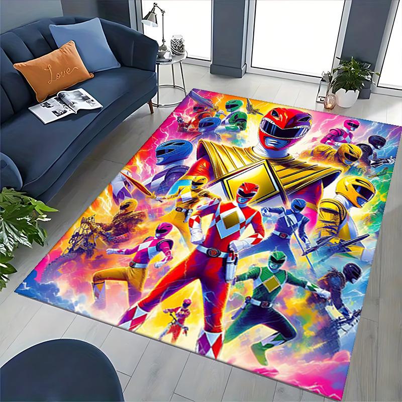 1pc Power Rangers Red Ranger Chair Mat - Anime Cartoon Design Office Rug, Non-Slip Carpet for Desk, Desk Pad Protector, Gift Idea for Fans.T077