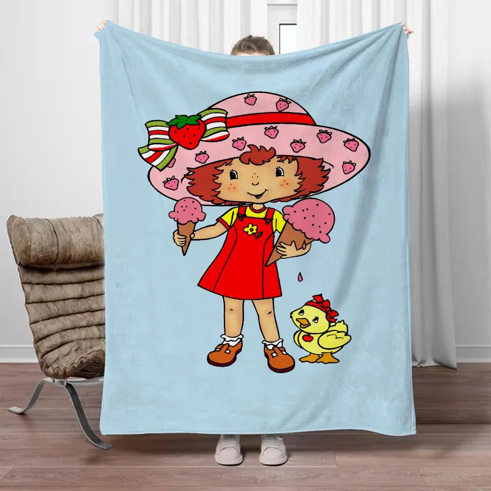Coperta Microfibra Strawberry Shortcake Matrimoniale Coperta Decorativa Designer per Divano Lusso Interni Casa Coperte per Adulti Ginocchia