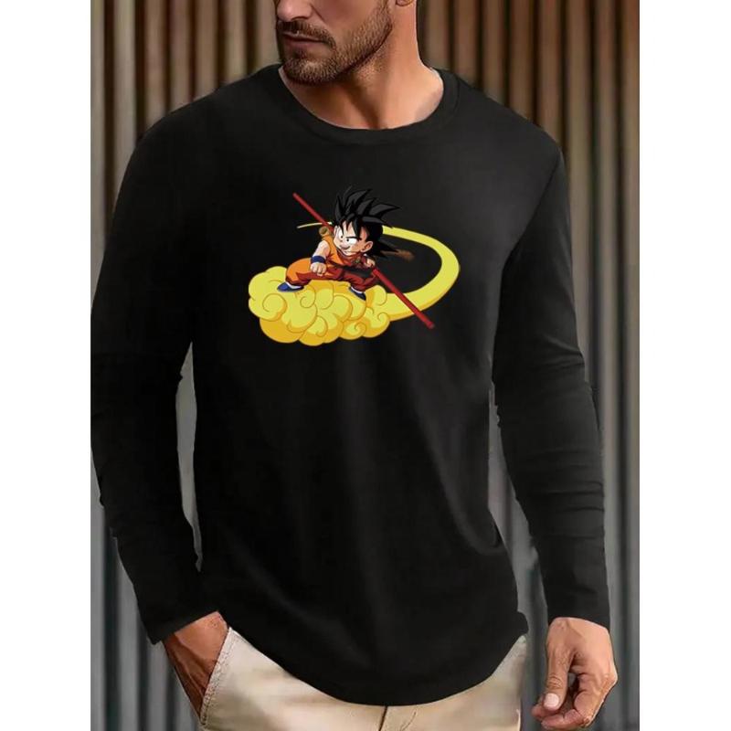 

Dragon Balls Men s Long Sleeve T-Shirt, Lightweight Knit, Office Casual & Weekend Outfit XXL чёрный
