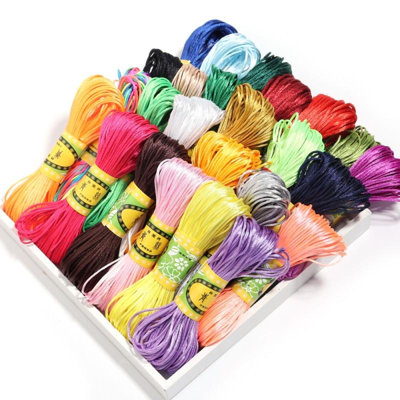 20m Nylon Cords Chinese Knot Woven Colorful Rope String Beads Thread For DIY Handmade Bracelet Jewelry Supplies Accessories