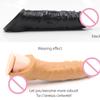Penis Enlargement Sleeve 20cm Penis Extender Thicken Condom Sex Toys for Men Penis Extension Cock Cage Lock Sperm Adult Toys