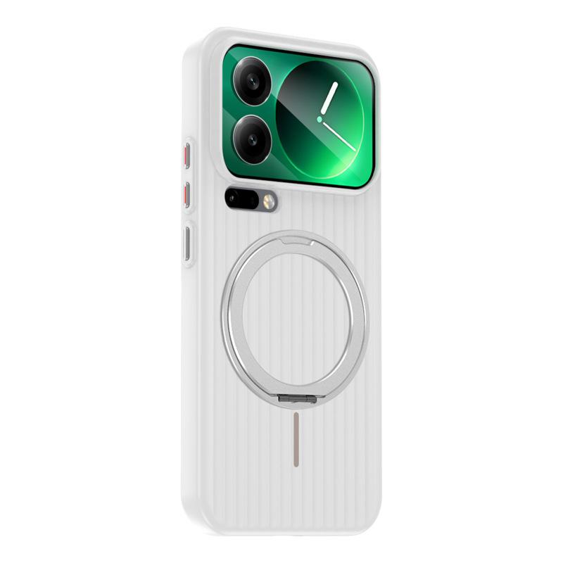 Applicable to Xiaomi 17promax corrugated magnetic suction bracket mobile phone case 15ultra skin-sensitive UV excimer high-end hard