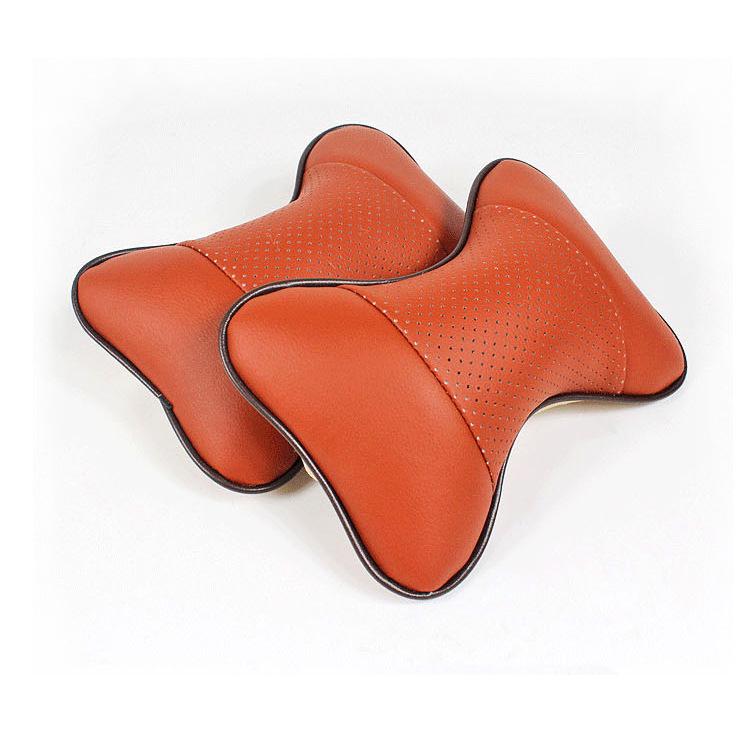 

Danny Leather Headrest: Dual-Use Memory Foam Neck Pillow with Breathable Red Wine Lining for Home and Car