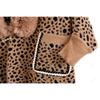Autumn and Winter Imitation Mink Collar Pocket Sleeves Leopard Print Shawl Cape Fringed Scarf Jacket Women's Knitted Sweater