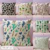 Cactus Pattern Cushion Cover Natural Linen Pillow Cover Double-Sided Print Cushion Cover For Sofa Home Decor
