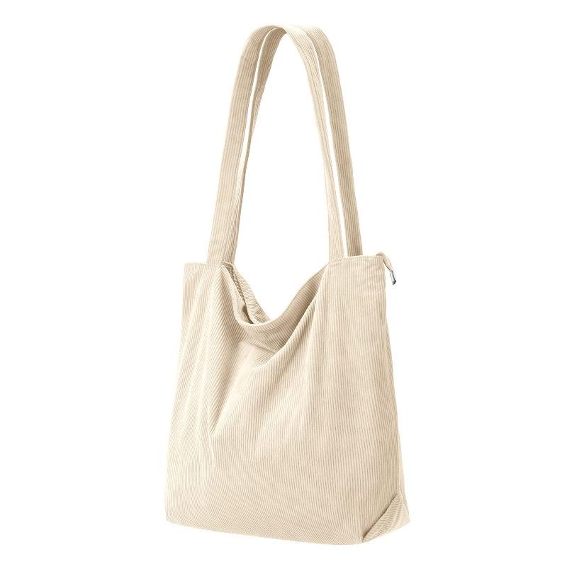 

Hot-selling corduroy handbag lazy shoulder bag casual large-capacity shopping bag simple and retro слоновая кость