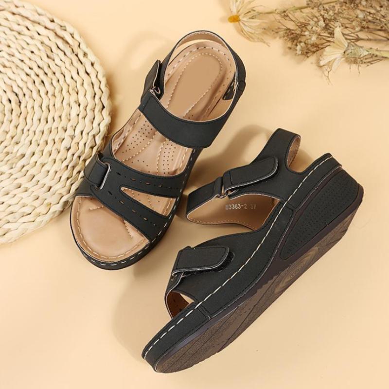 Fashion Retro Soft Sole Wedge Sandals Women Summer Lightweight Platform Walking Shoes 2025 Woman Comfort Non Slip Beach Sandalias Mujer
