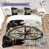 Compass Pattern Bedding uilt Set uilt Cover Pillowcase Home Decoration Birthday Gift (1 * duvet cover + 2 * pillowcase  without core)167
