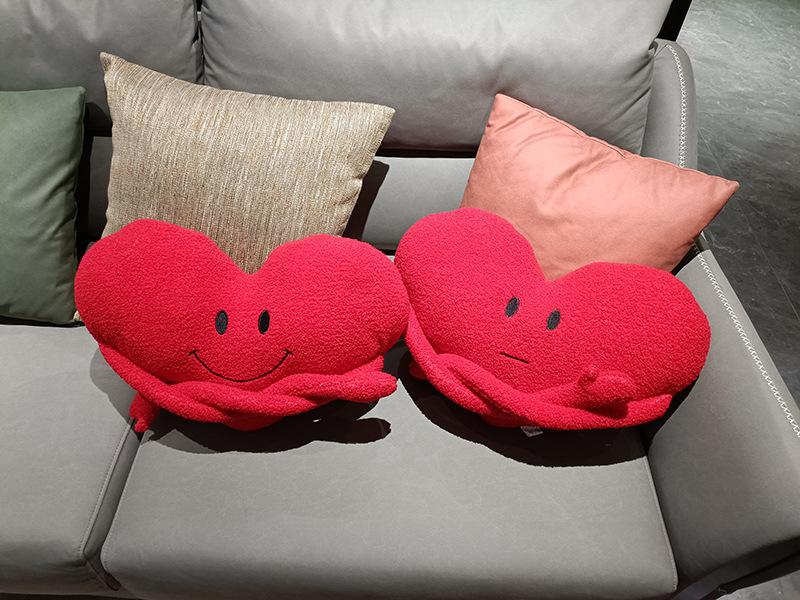 Healing Red Love Arm Lover Pillow Sofa Cushion Backrest Pillow Plush Toy Doll Birthday Gift Plush Coat Material