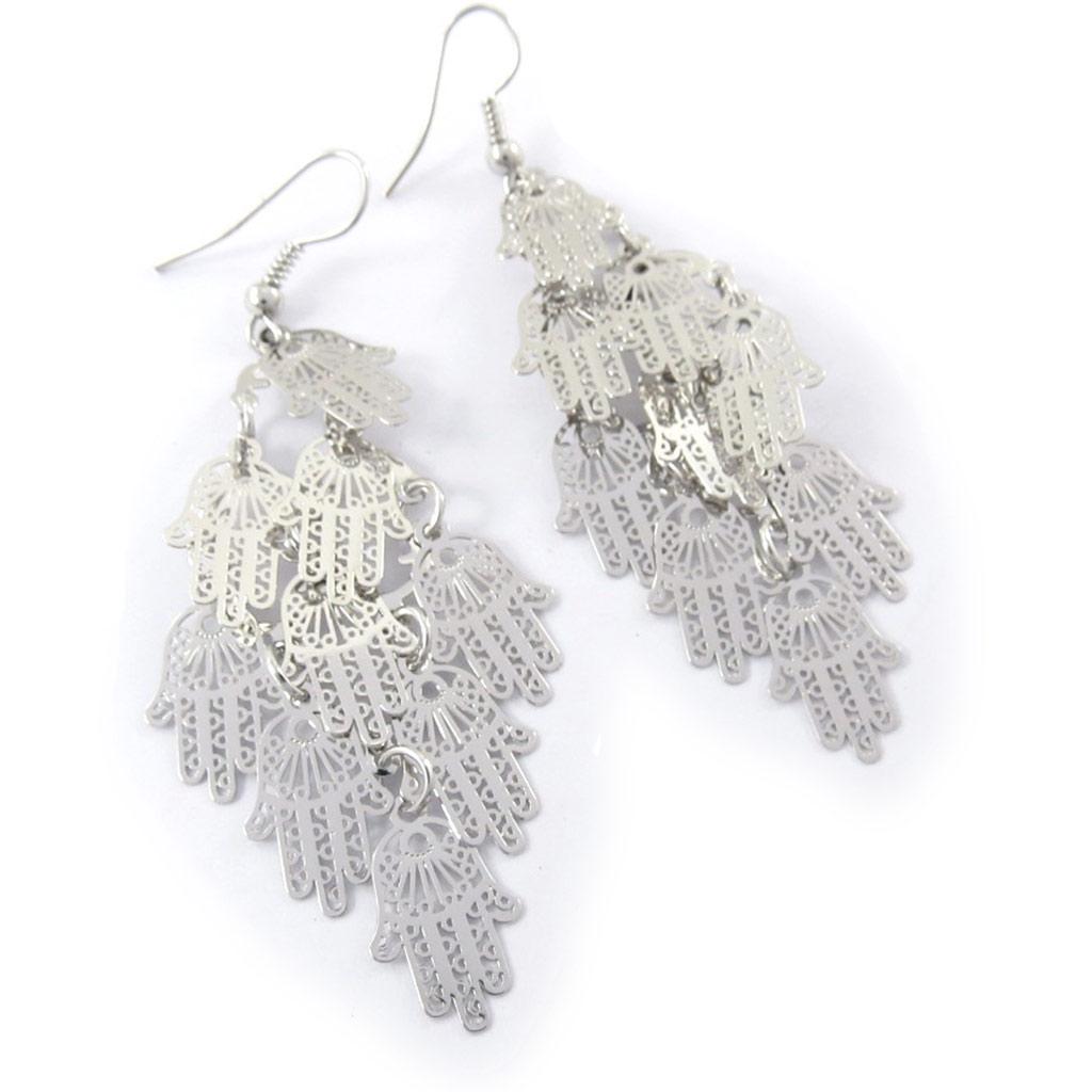 Les Trésors De Lily [J9481] - Silver 'Fatma' Designer Earrings