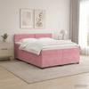 Box Spring Bed with Mattress and LED Pink 140 x 200 cm Velvet